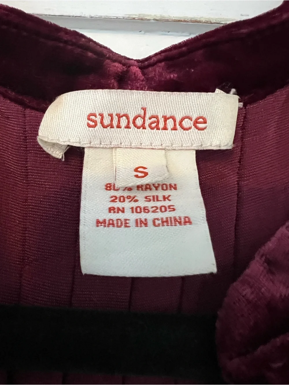 Sundance Velvet Enchantment Dress Size Small Red - Picture 3 of 4